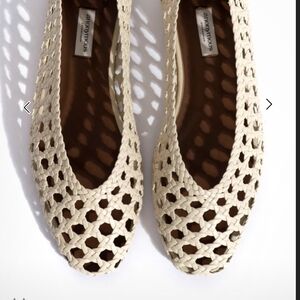 Woven White Women’s Ballet Flats -